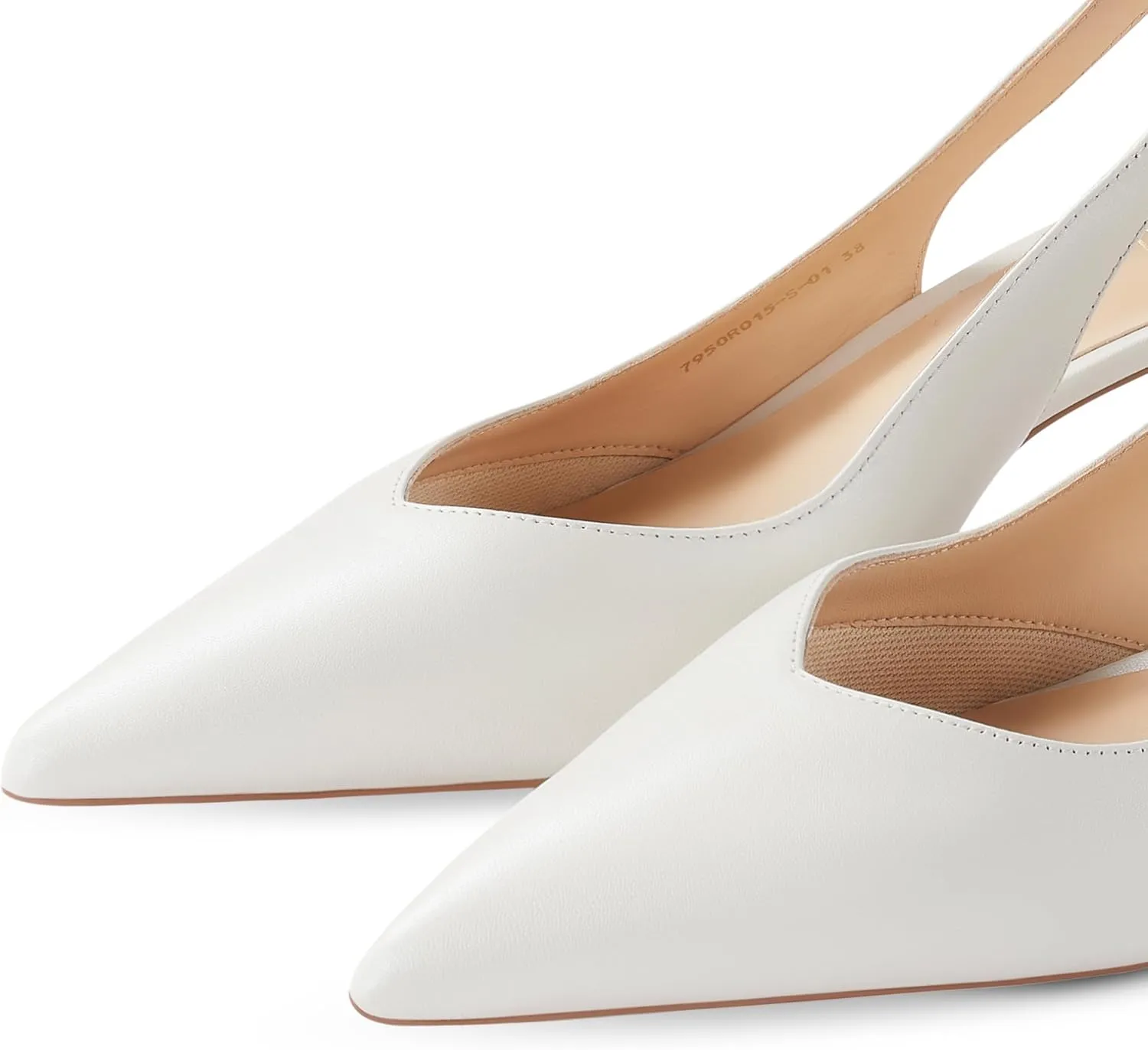 7or9 Slingbacks High Heels for Women Comfortable Air-Touch Foam Pointed-Toe Kitten Heels Casual Dressy Bridal Pumps Women Sandals