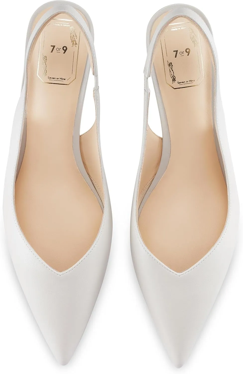7or9 Slingbacks High Heels for Women Comfortable Air-Touch Foam Pointed-Toe Kitten Heels Casual Dressy Bridal Pumps Women Sandals