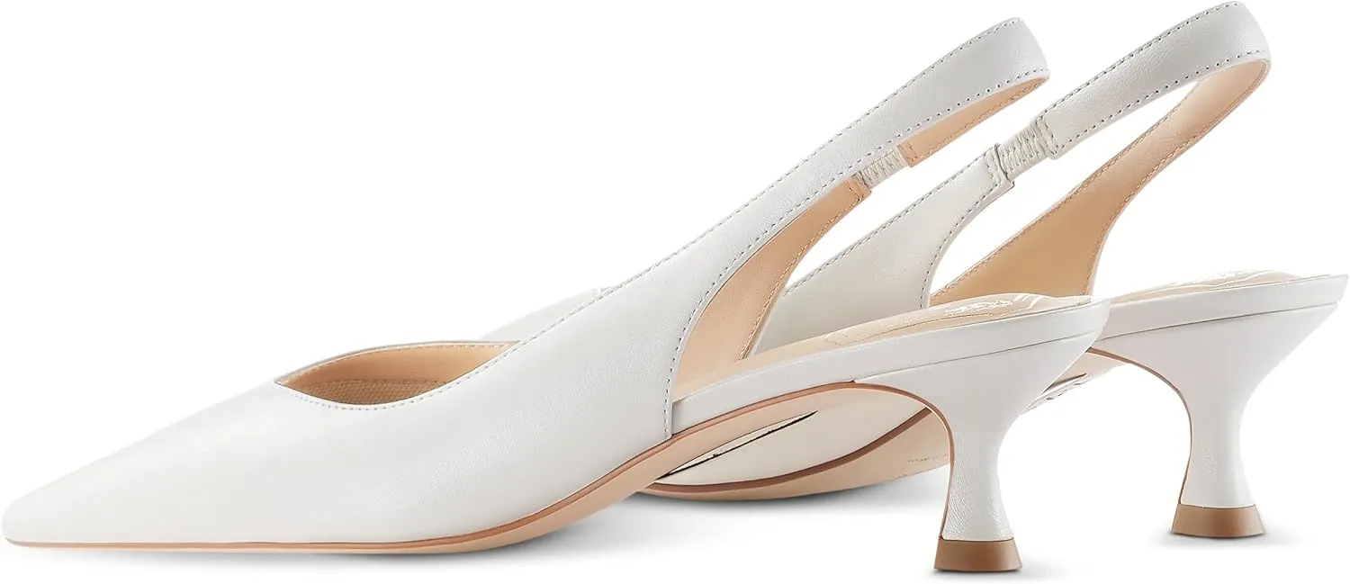 7or9 Slingbacks High Heels for Women Comfortable Air-Touch Foam Pointed-Toe Kitten Heels Casual Dressy Bridal Pumps Women Sandals