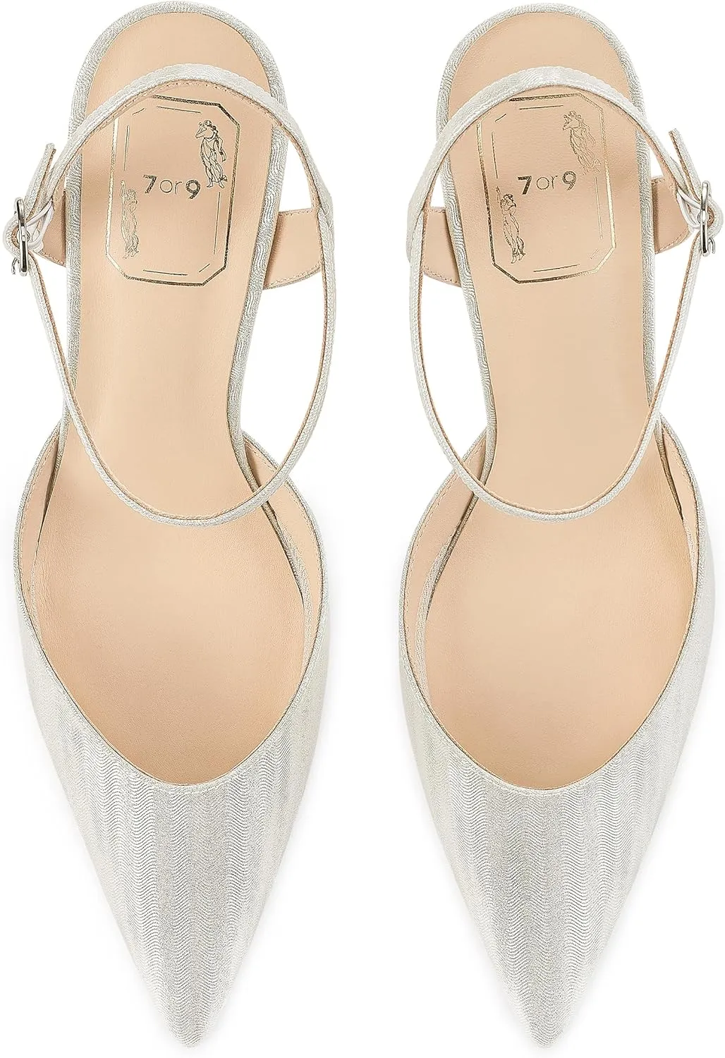 7or9 Slingbacks High Heels for Women Comfortable Air-Touch Foam Pointed-Toe Kitten Heels Casual Dressy Bridal Pumps Women Sandals