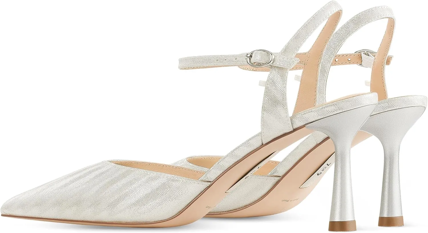 7or9 Slingbacks High Heels for Women Comfortable Air-Touch Foam Pointed-Toe Kitten Heels Casual Dressy Bridal Pumps Women Sandals