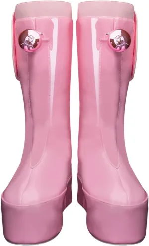 Adult Cosplay Shoes Egghead Island Costume DOM Fashion Flat Booties Pull on Mid Boots Halloween Dress