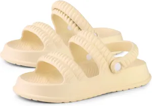 Allegra K Women's Cloud Slides Sandals Pillow Two-Way Wear Shower Slingback Flat Sandals