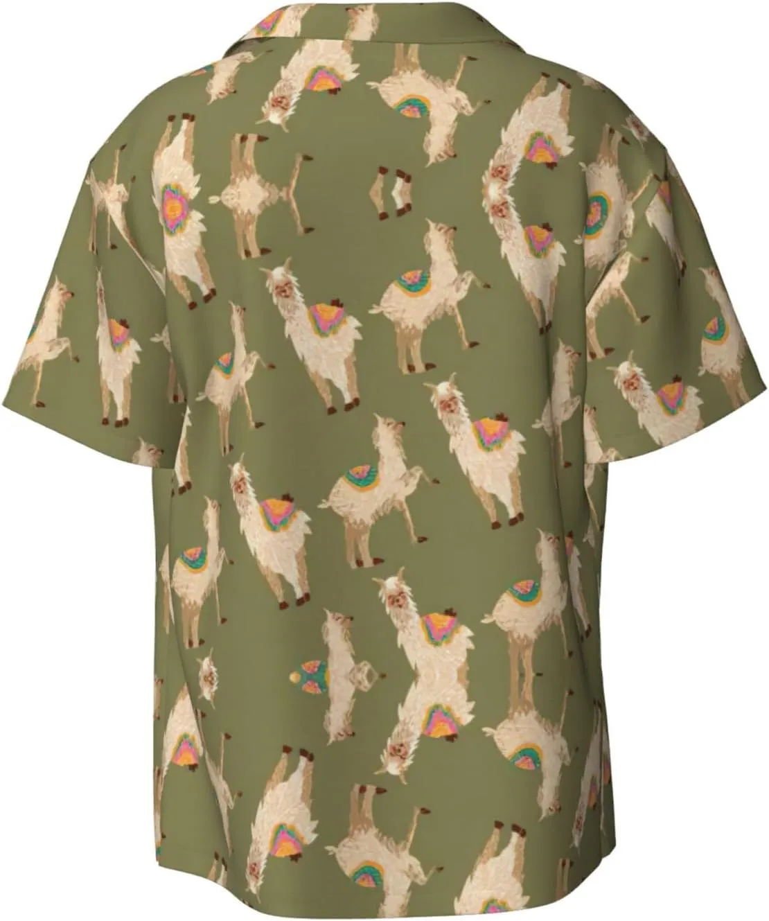 Alpaca. Printing Men's Fashion Summer Short Sleeve Button Shirt with Pocket,S-4xl Cuban Shirt Hawaiian Shirt
