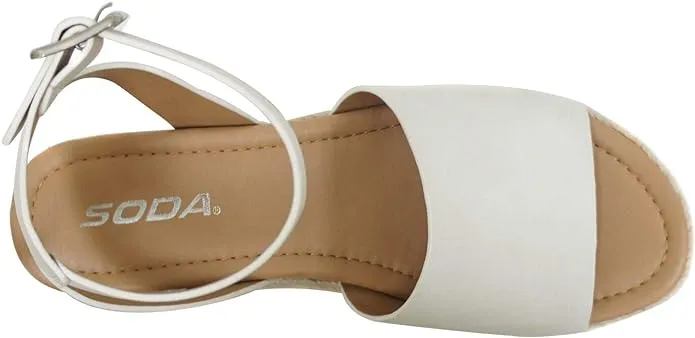 Ankle Strap Toe Express shipping Off-White Espadrilles Wedge Sandals Open Studded Heel Special discount Soda Topic