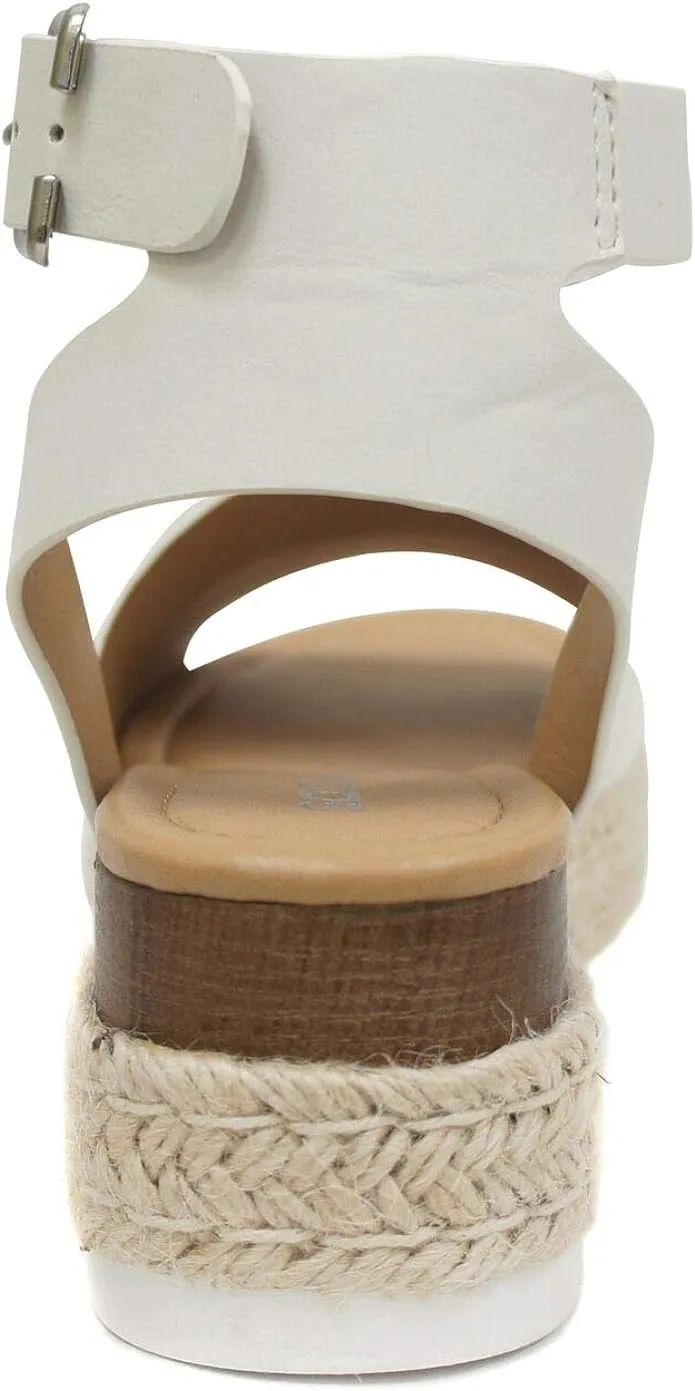 Ankle Strap Toe Express shipping Off-White Espadrilles Wedge Sandals Open Studded Heel Special discount Soda Topic