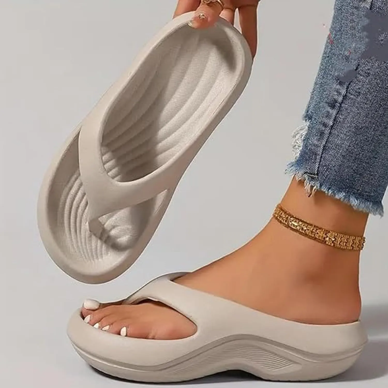 Arch Support Flip Flops for Women Men, Orthopedic Sandals, Soft Summer Beach Shoes, Non-slip Comfort Lightweight