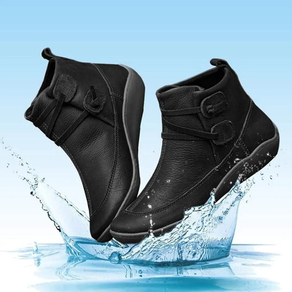 Bamboo Store Women's Boots High Boots Shoes Vintage Flat Boots Women's Toe Ankle Round Winter Boots like for Women