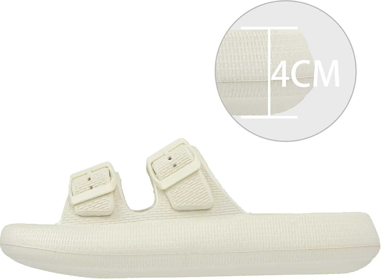 BenSorts Pillow Sandals for Women Men Thick Sole Adjustable Buckles EVA