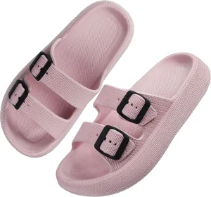 BenSorts Pillow Sandals for Women Men Thick Sole Adjustable Buckles EVA