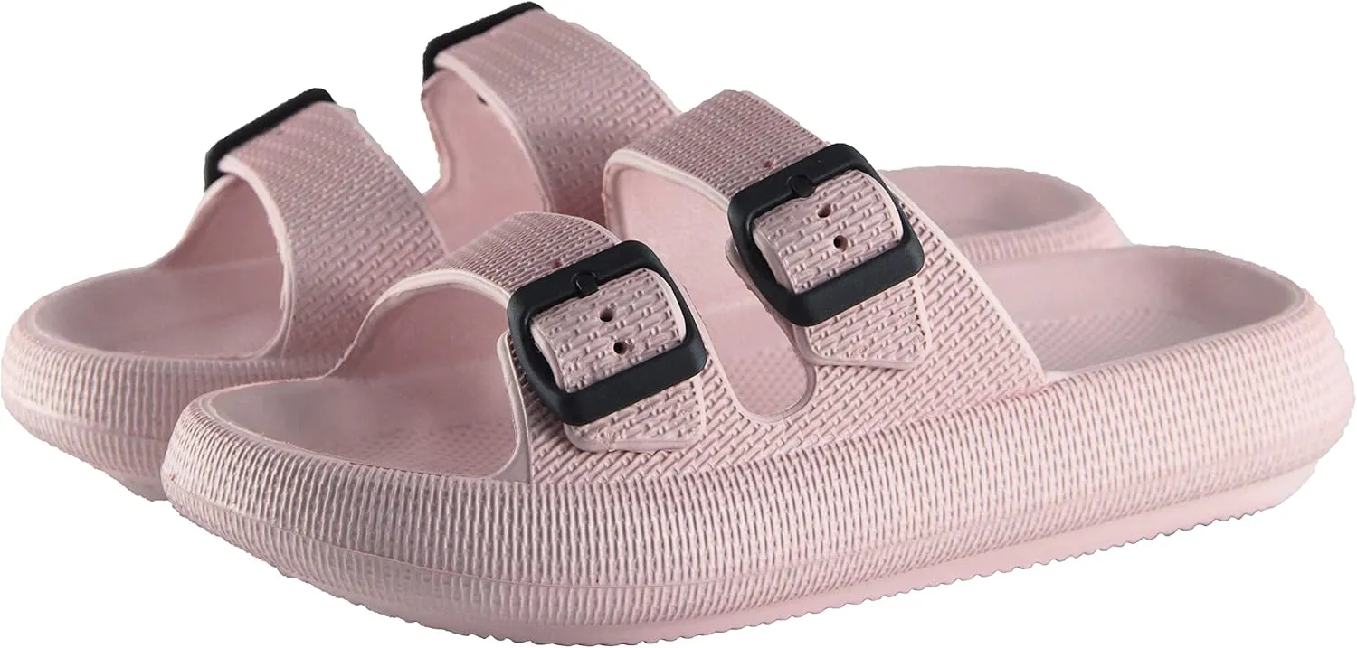 BenSorts Pillow Sandals for Women Men Thick Sole Adjustable Buckles EVA