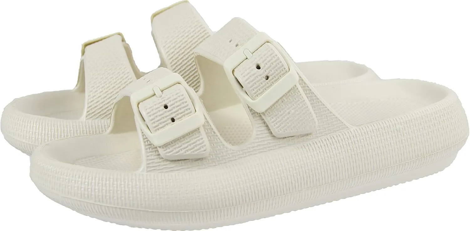 BenSorts Pillow Sandals for Women Men Thick Sole Adjustable Buckles EVA