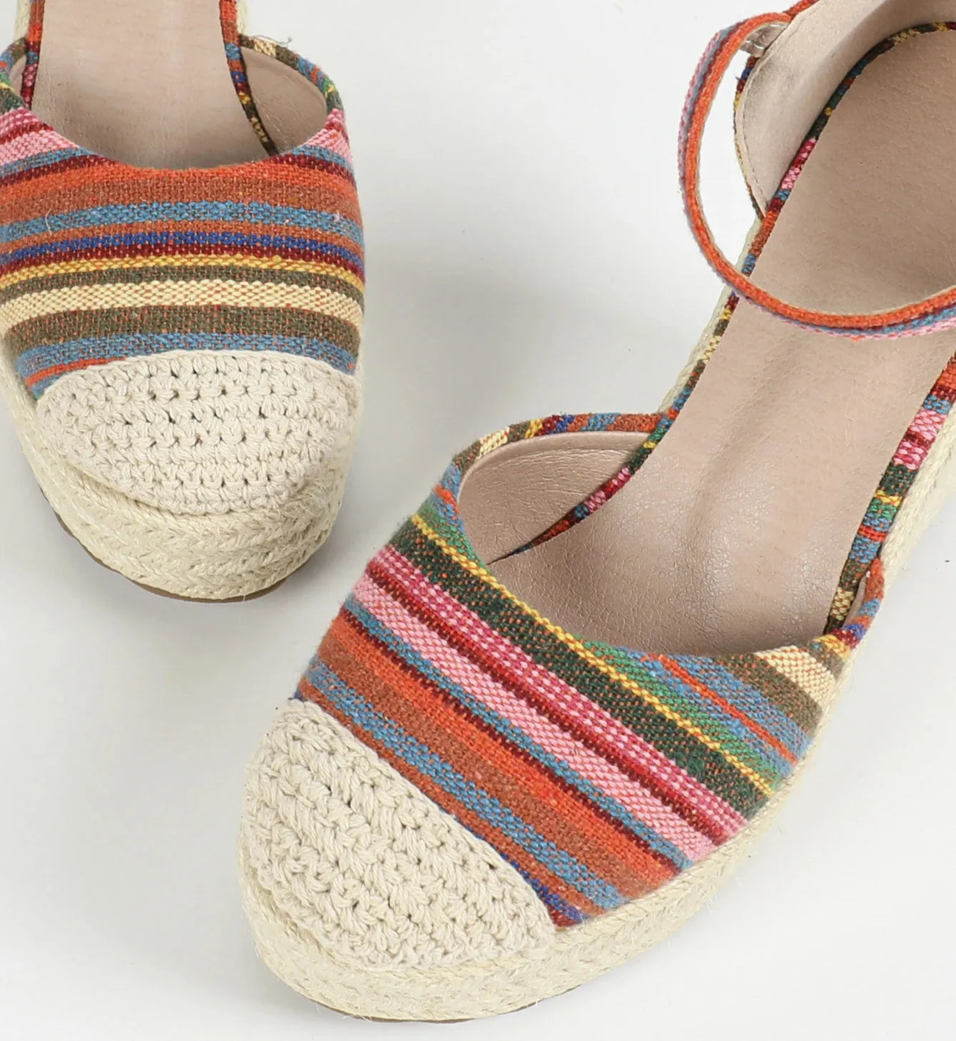 bohimian sandals wedges toe shoes ankle Secure shipping comfort platform espadrilles pumps LIHUAMAO women round Exclusive options heel strap csaual sandals