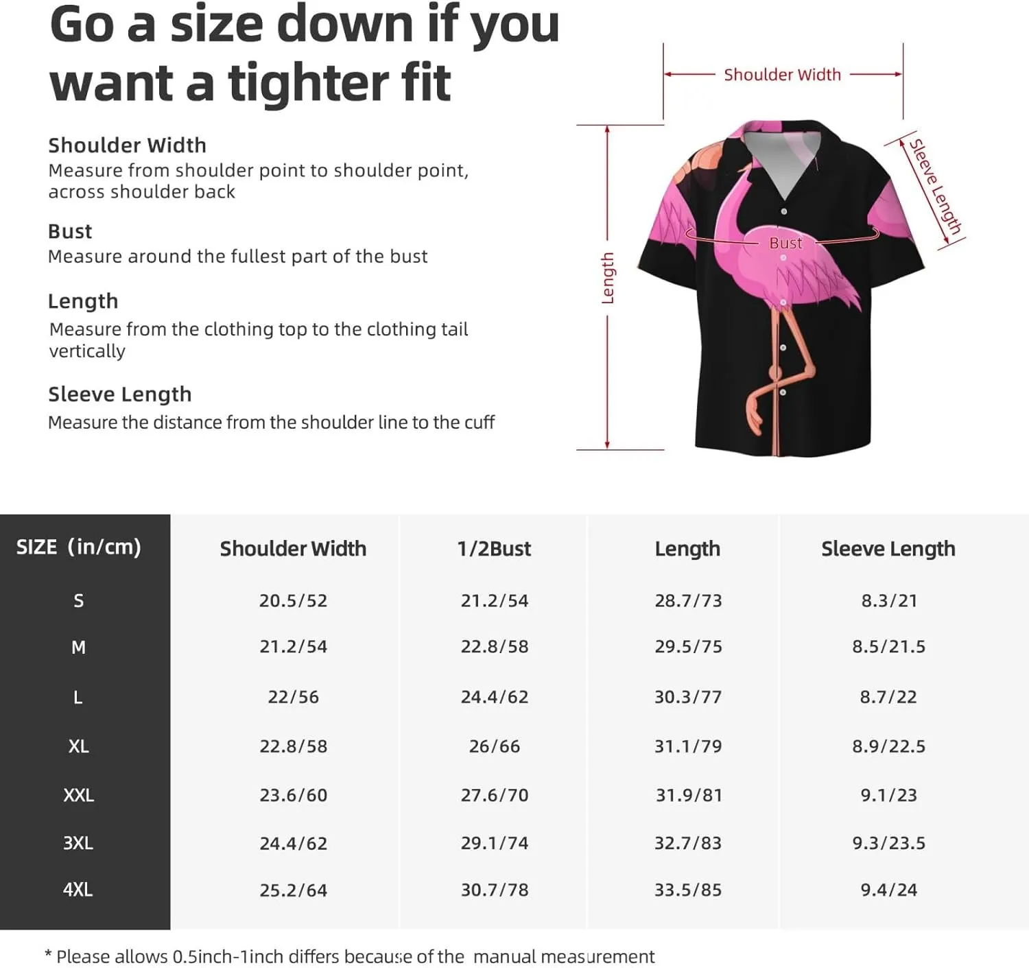 Cartoon Flamingo Printing Men's Fashion Summer Short Sleeve Button Shirt with Pocket,S-4xl Cuban Shirt Hawaiian Shirt