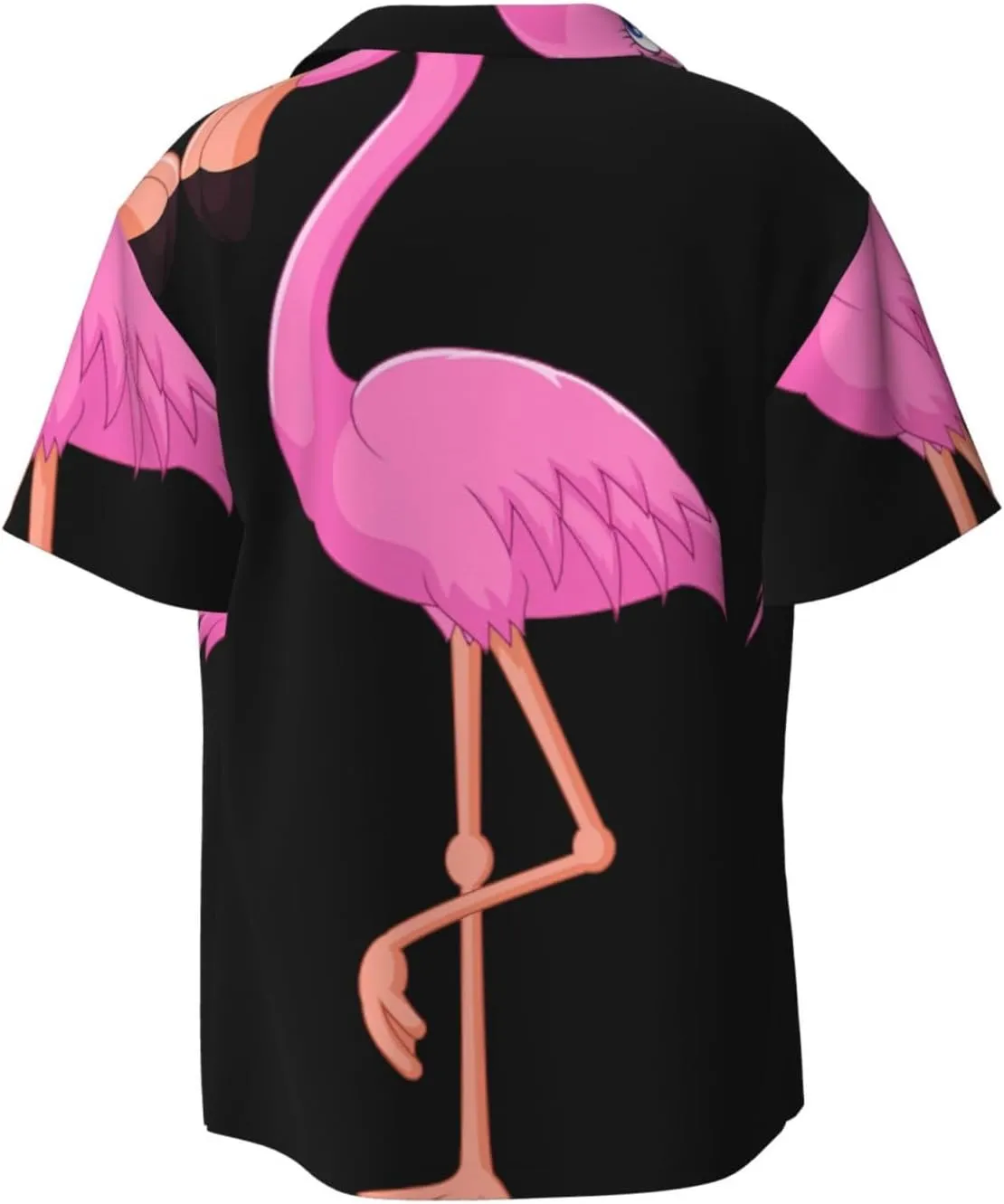 Cartoon Flamingo Printing Men's Fashion Summer Short Sleeve Button Shirt with Pocket,S-4xl Cuban Shirt Hawaiian Shirt