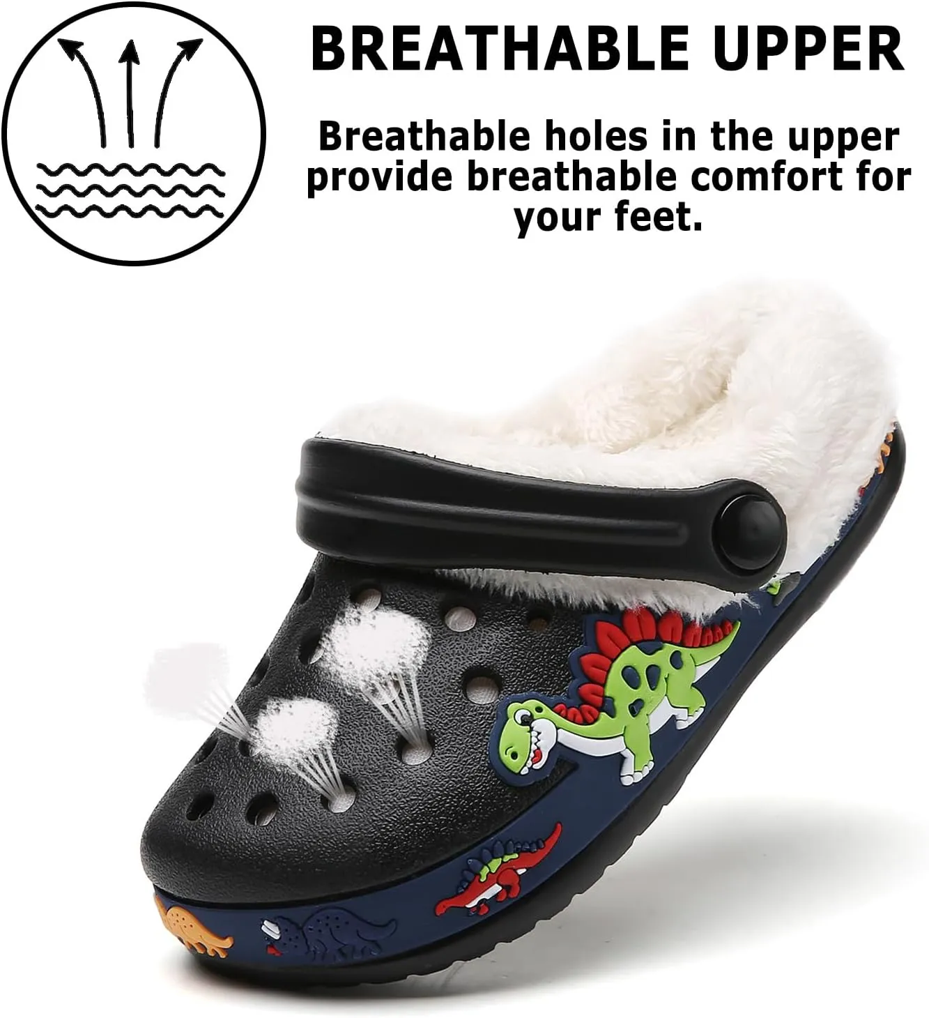 CERYTHRINA Toddler Lined Clog Garden Little Kids Faux Fur Garden Slippers Boys Girls Winter Warm Slip On House Shoes Cartoon Slides Sneakers