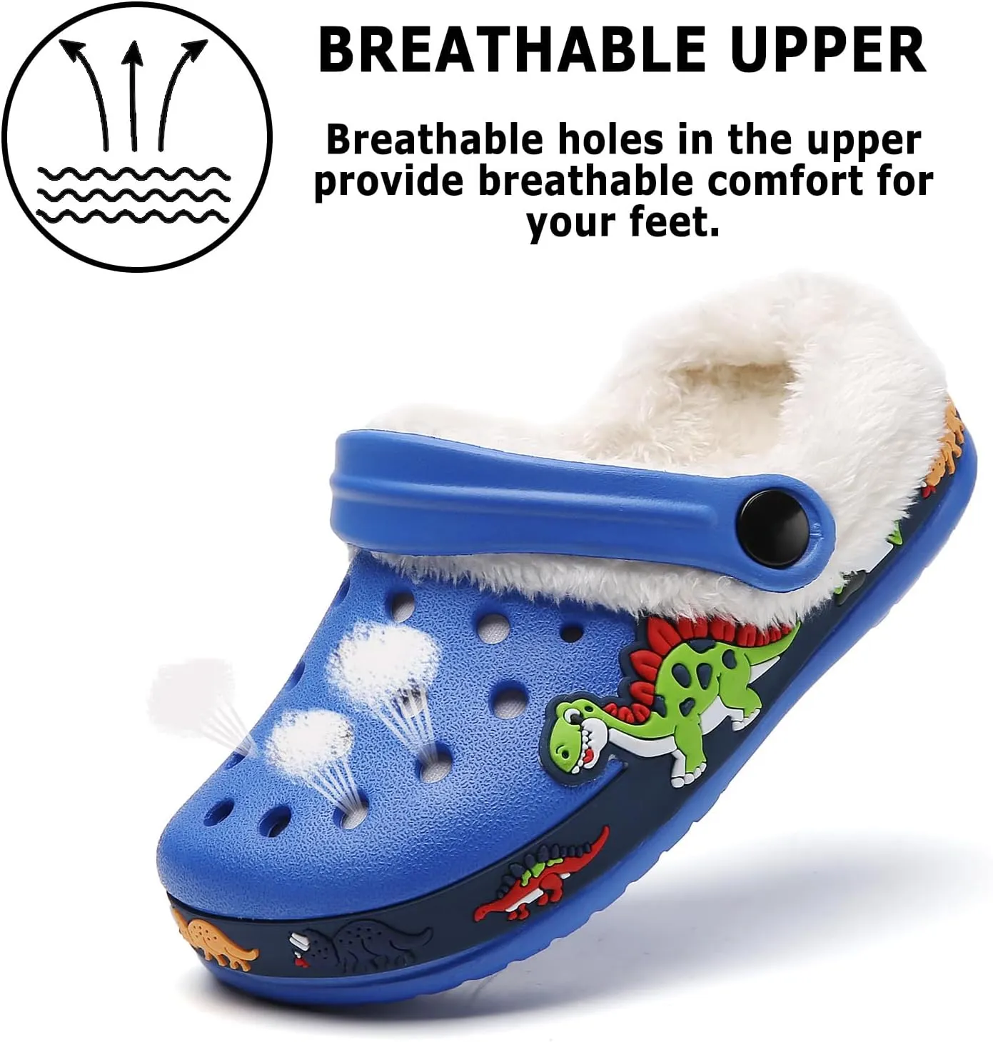 CERYTHRINA Toddler Lined Clog Garden Little Kids Faux Fur Garden Slippers Boys Girls Winter Warm Slip On House Shoes Cartoon Slides Sneakers