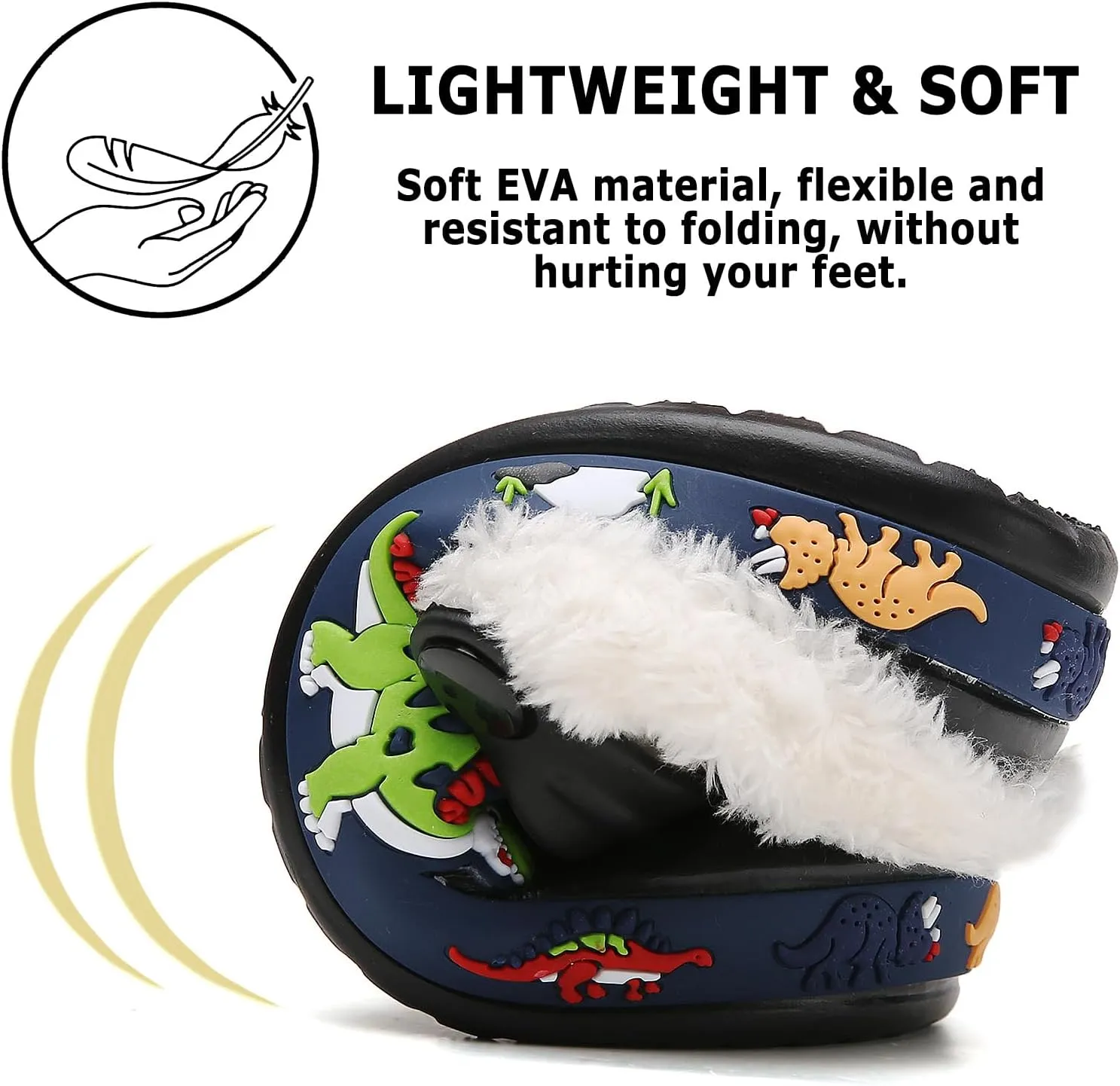 CERYTHRINA Toddler Lined Clog Garden Little Kids Faux Fur Garden Slippers Boys Girls Winter Warm Slip On House Shoes Cartoon Slides Sneakers