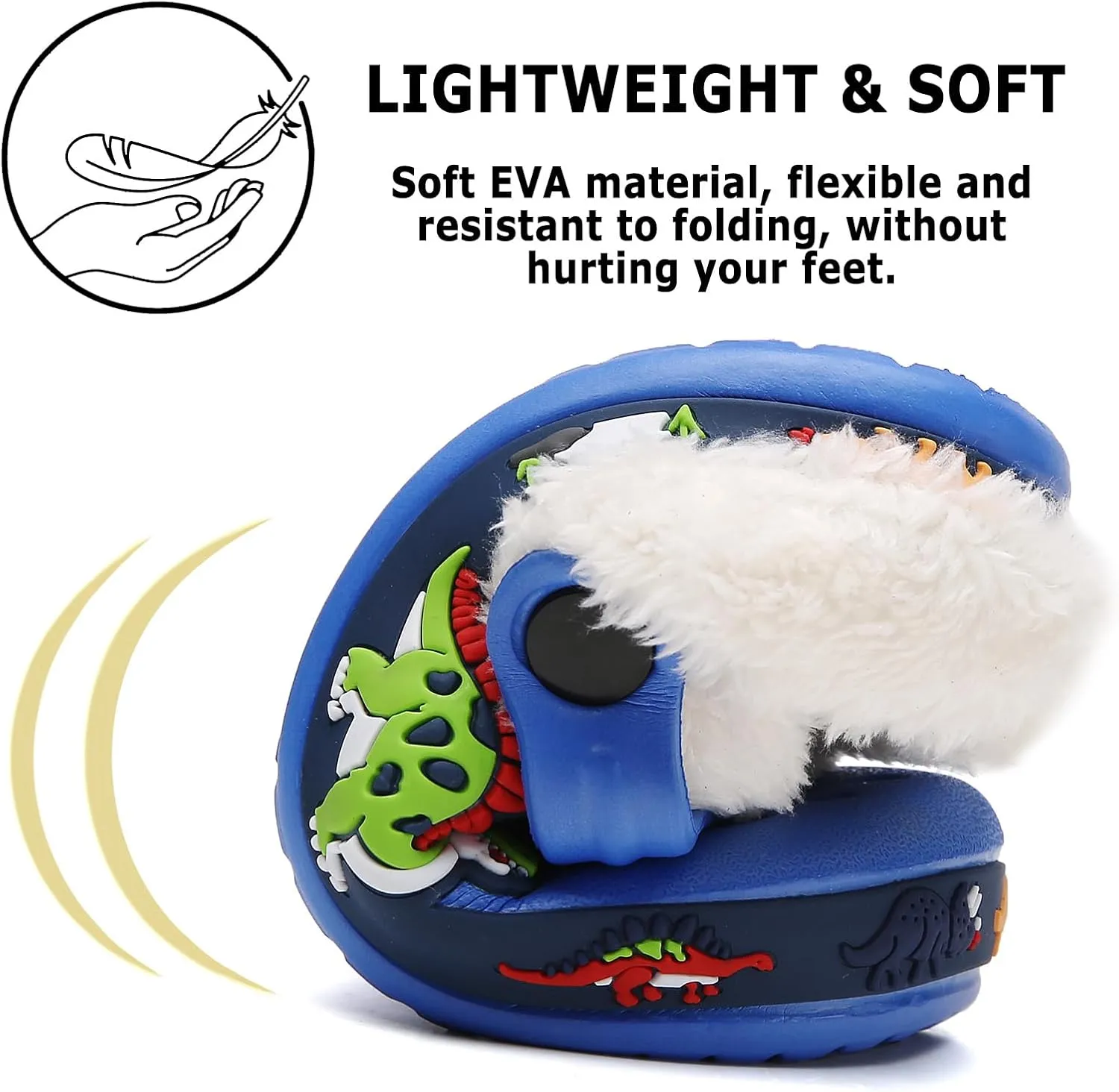 CERYTHRINA Toddler Lined Clog Garden Little Kids Faux Fur Garden Slippers Boys Girls Winter Warm Slip On House Shoes Cartoon Slides Sneakers