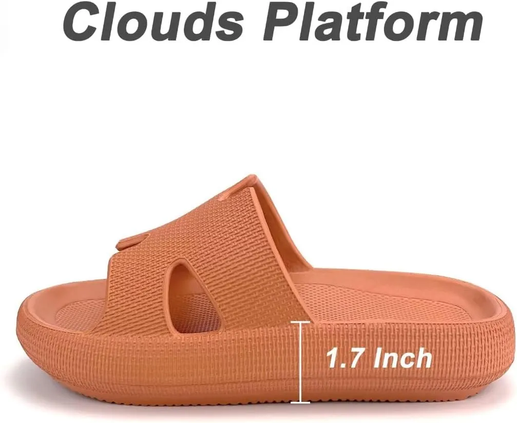 Cloud Pillow Recovery Slides for Women,Womens H-starp Platform Comfortable Memory Foam Arch Support Sandals,Waterproof EVA Cushioned Cushion Slippers for Beach Shower Bathroom Pool