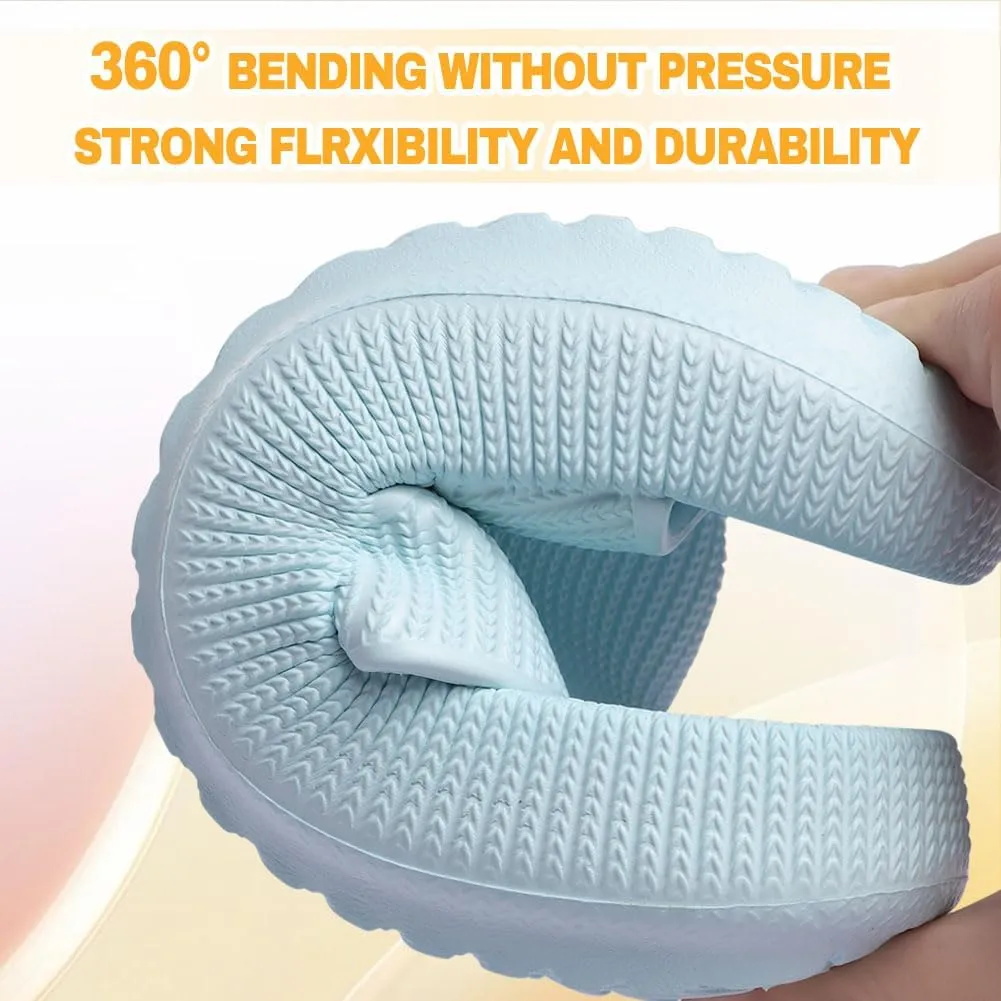 Cloud Slides for Kids, Girls Boys Pillow Slippers Shower Bathroom, Comfort Non-Slip Thick Sole Slippers Summer Beach Shoes for Little Kid/Big Kid
