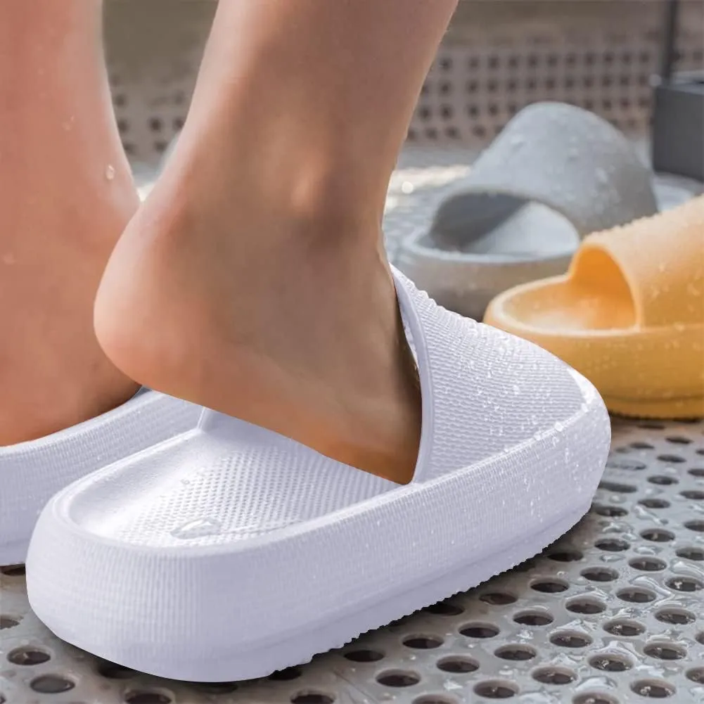Cloud Slides for Kids, Girls Boys Pillow Slippers Shower Bathroom, Comfort Non-Slip Thick Sole Slippers Summer Beach Shoes for Little Kid/Big Kid