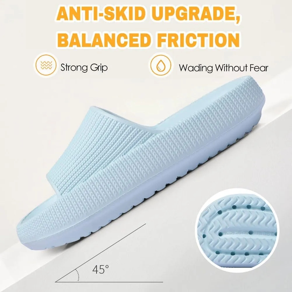 Cloud Slides for Kids, Girls Boys Pillow Slippers Shower Bathroom, Comfort Non-Slip Thick Sole Slippers Summer Beach Shoes for Little Kid/Big Kid