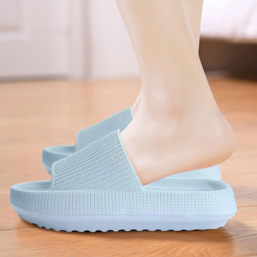 Cloud Slides for Kids, Girls Boys Pillow Slippers Shower Bathroom, Comfort Non-Slip Thick Sole Slippers Summer Beach Shoes for Little Kid/Big Kid