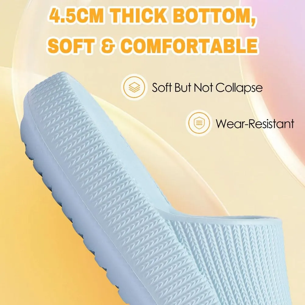 Cloud Slides for Kids, Girls Boys Pillow Slippers Shower Bathroom, Comfort Non-Slip Thick Sole Slippers Summer Beach Shoes for Little Kid/Big Kid