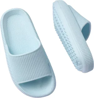 Cloud Slides for Kids, Girls Boys Pillow Slippers Shower Bathroom, Comfort Non-Slip Thick Sole Slippers Summer Beach Shoes for Little Kid/Big Kid
