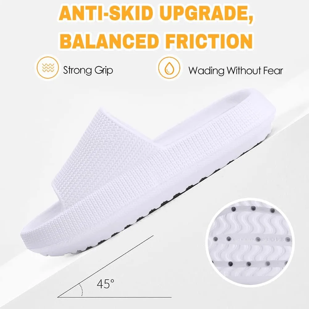 Cloud Slides for Kids, Girls Boys Pillow Slippers Shower Bathroom, Comfort Non-Slip Thick Sole Slippers Summer Beach Shoes for Little Kid/Big Kid