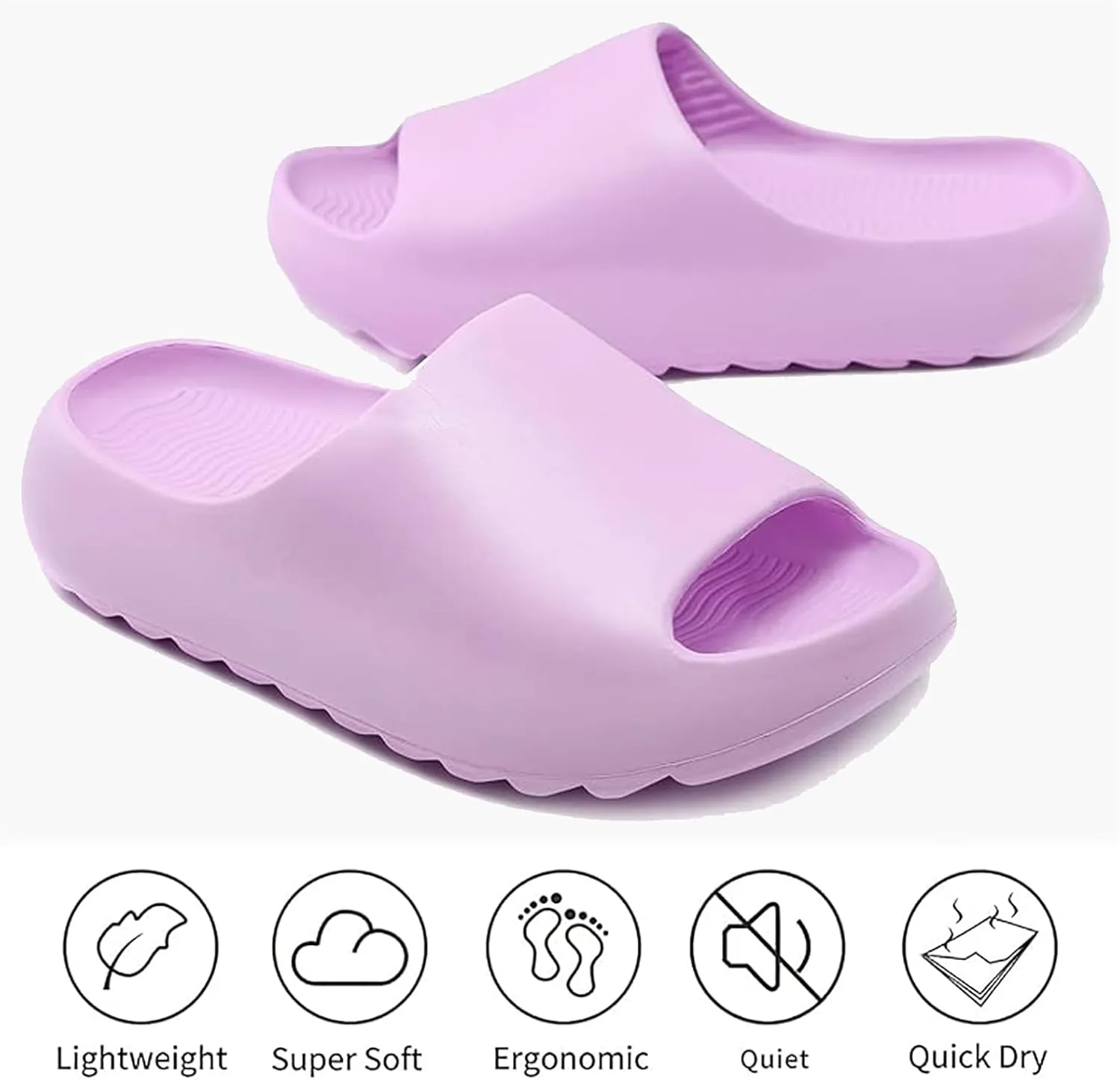 Cloud Slides for Women Men Kids,Unisex EVA Soft Recovery Slides,Thick Sole Open Toe Toddler Boys Girls Beach Slippers Shower Shoes Outdoor&Indoor House Slippers
