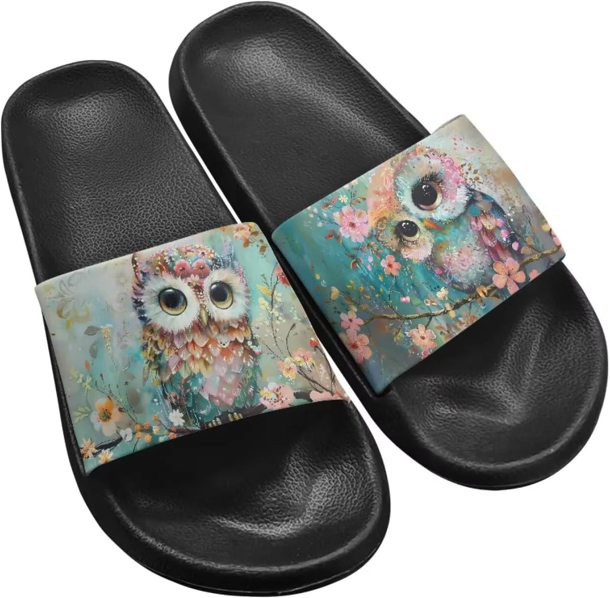 Couple Pattern Slide Sandals for Women Men Ultra Comfort Recovery Pillow Slippers Soft Summer Beach Shoes
