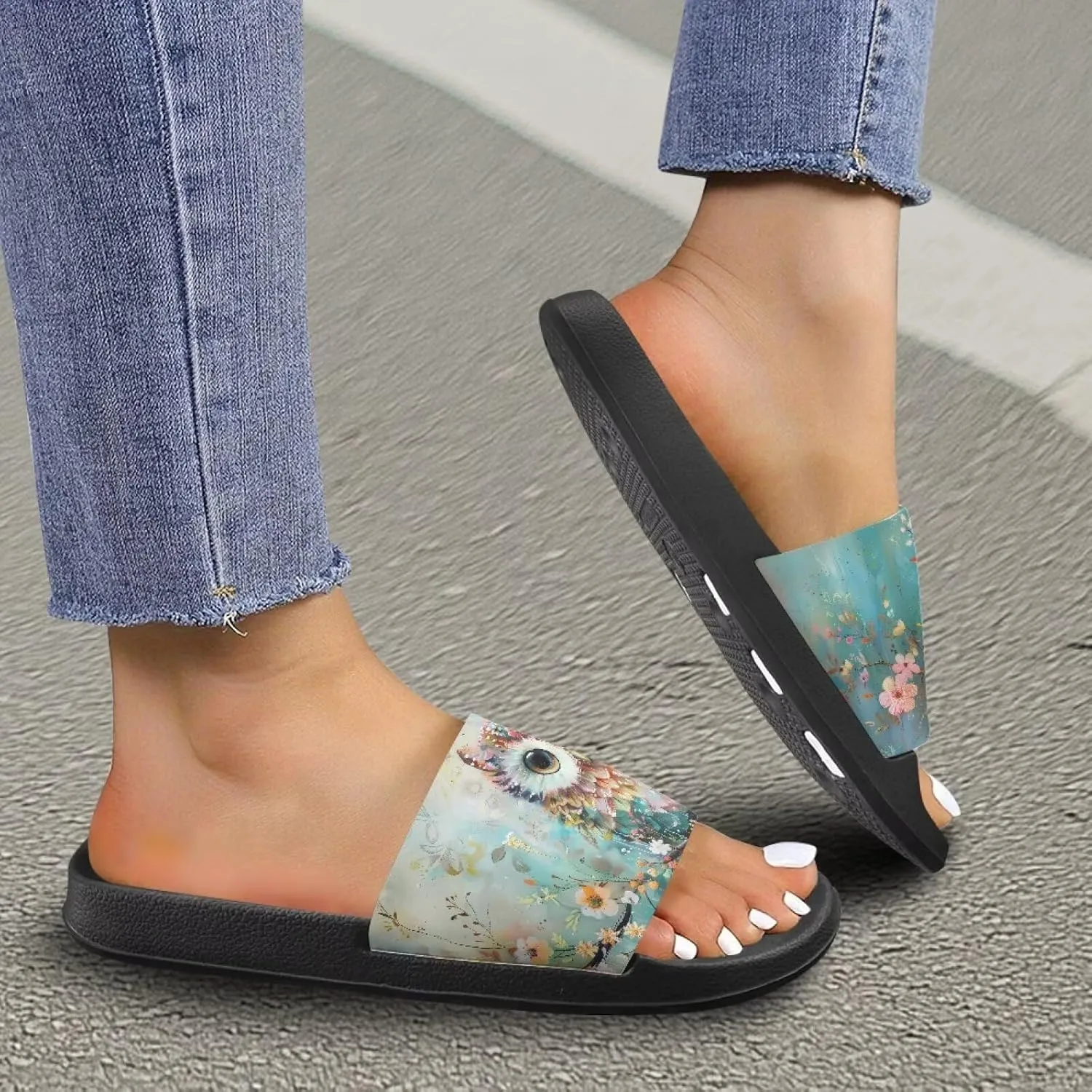 Couple Pattern Slide Sandals for Women Men Ultra Comfort Recovery Pillow Slippers Soft Summer Beach Shoes