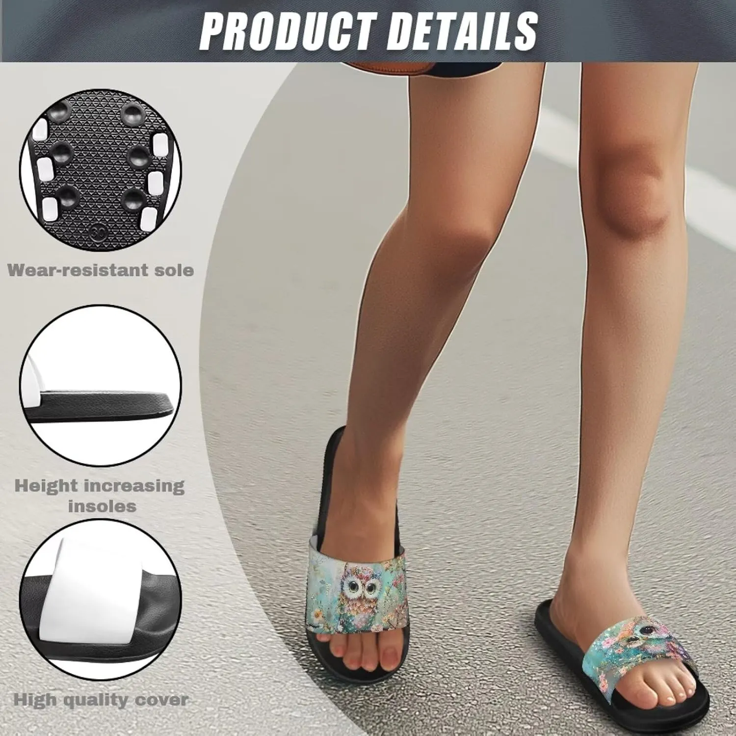 Couple Pattern Slide Sandals for Women Men Ultra Comfort Recovery Pillow Slippers Soft Summer Beach Shoes