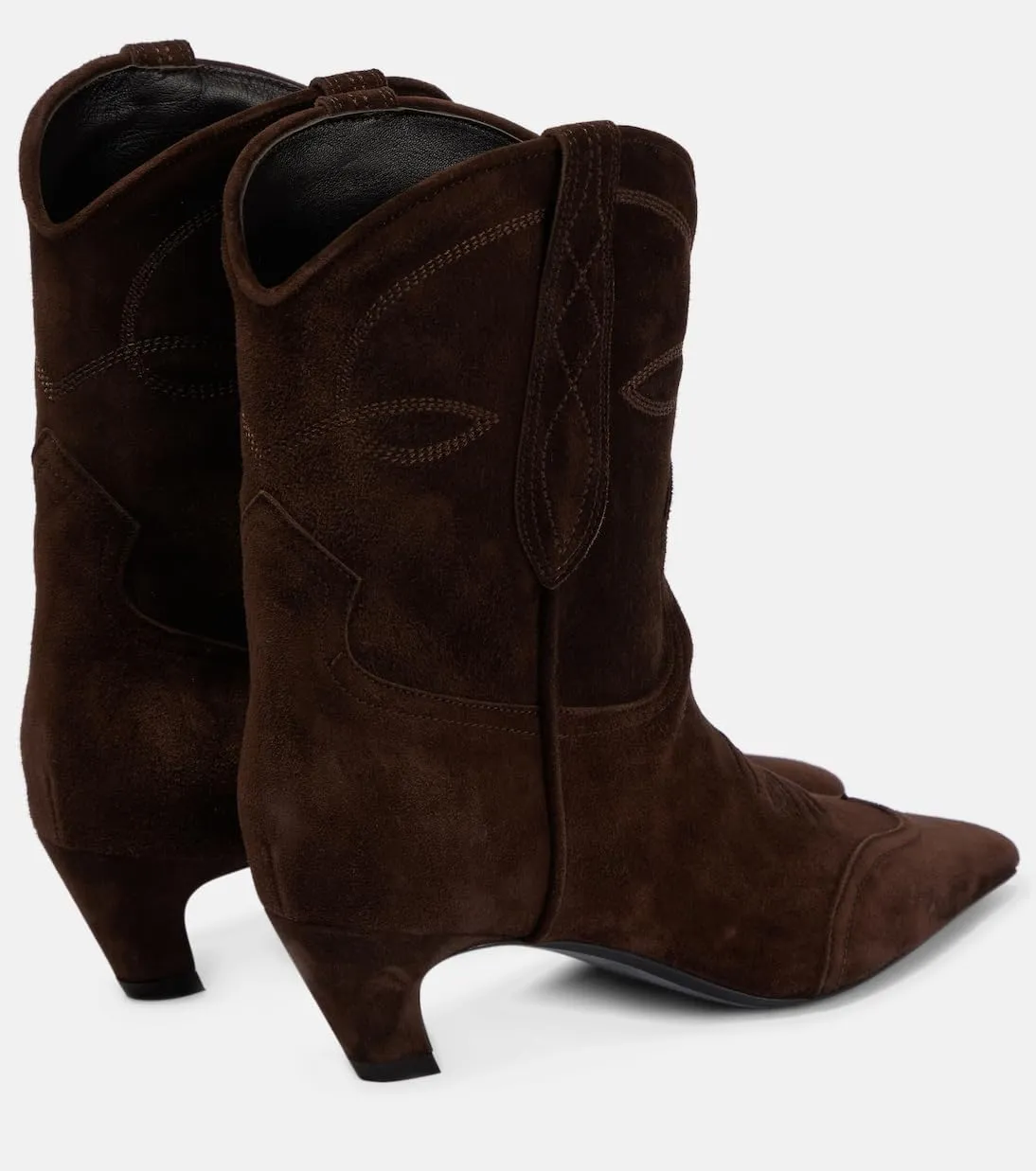 Cowboy Ankle Suede Boots For Women Kitten Heel Embroidery Chelsea Short Boots Fashion Low Heel Riding Short Bootie