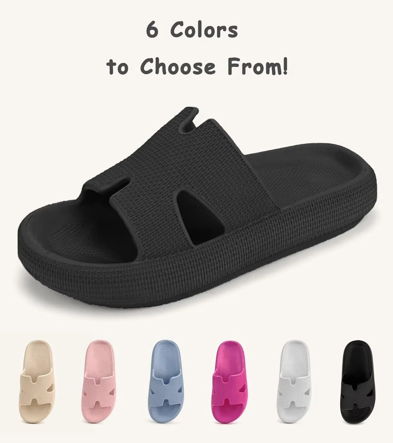 Cubufly Cloud Slides for Kids丨Boys Girls Shower Slippers Slip on Sandals丨Non-Slip Open Toe Pillow Slippers Sandals丨Quick Drying Summer Beach Pool Shoes