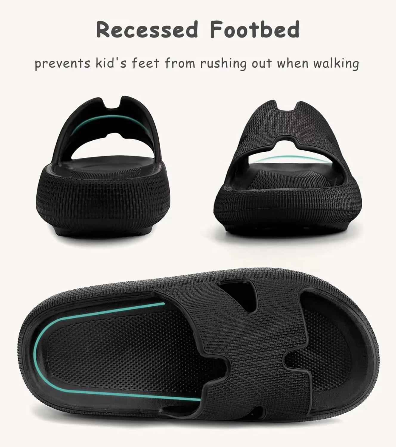 Cubufly Cloud Slides for Kids丨Boys Girls Shower Slippers Slip on Sandals丨Non-Slip Open Toe Pillow Slippers Sandals丨Quick Drying Summer Beach Pool Shoes