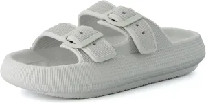 CUSHIONAIRE Women's Fame recovery cloud slide with  Comfort