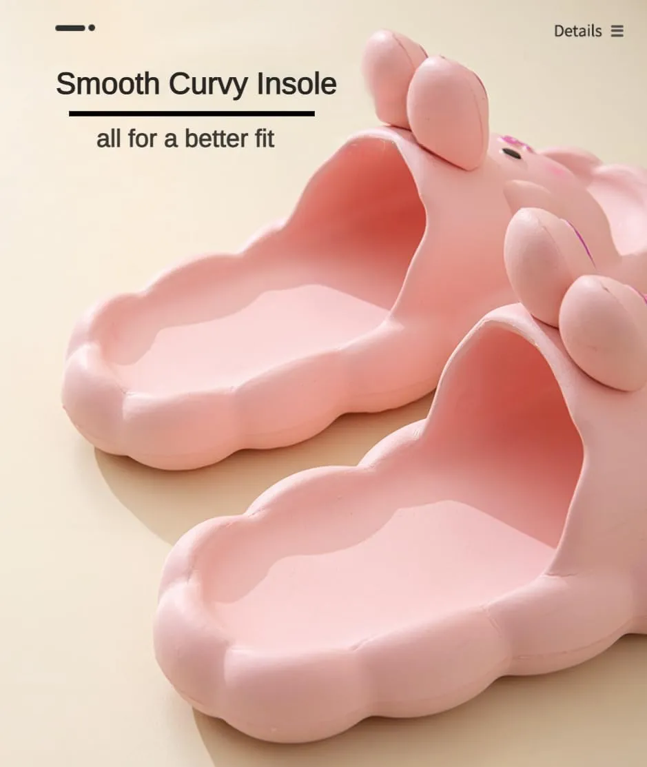 Cute Bunny Slippers Slides for Women Girls, Funny Cartoon Animal Platform House Sandals Slipper for Indoor Outdoor