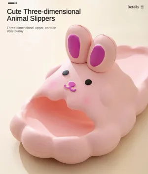 Cute Bunny Slippers Slides for Women Girls, Funny Cartoon Animal Platform House Sandals Slipper for Indoor Outdoor