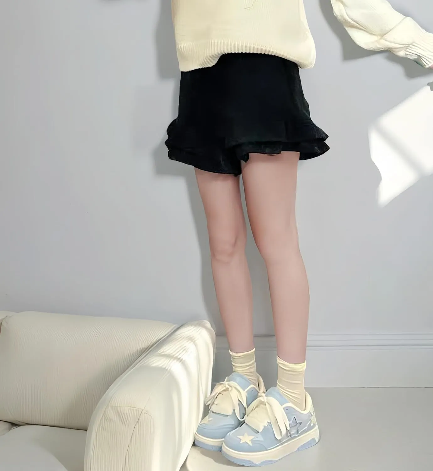 Cute Chunky Sole 3D Star Design Walking Sneakers for Women, Blue Breathable Aesthetic Shoes Gifts for Girls Teens Fashion Comfort