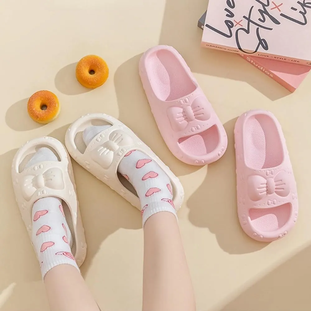 Cute Cloud Slipper Women Kawaii Pillow Slipper Preppy Y2K Bow Knot Slipper Comfy House Slides Shower Sandals Bathroom Shoes EVA Slides Slipper Indoor Outdoor Home Slipper
