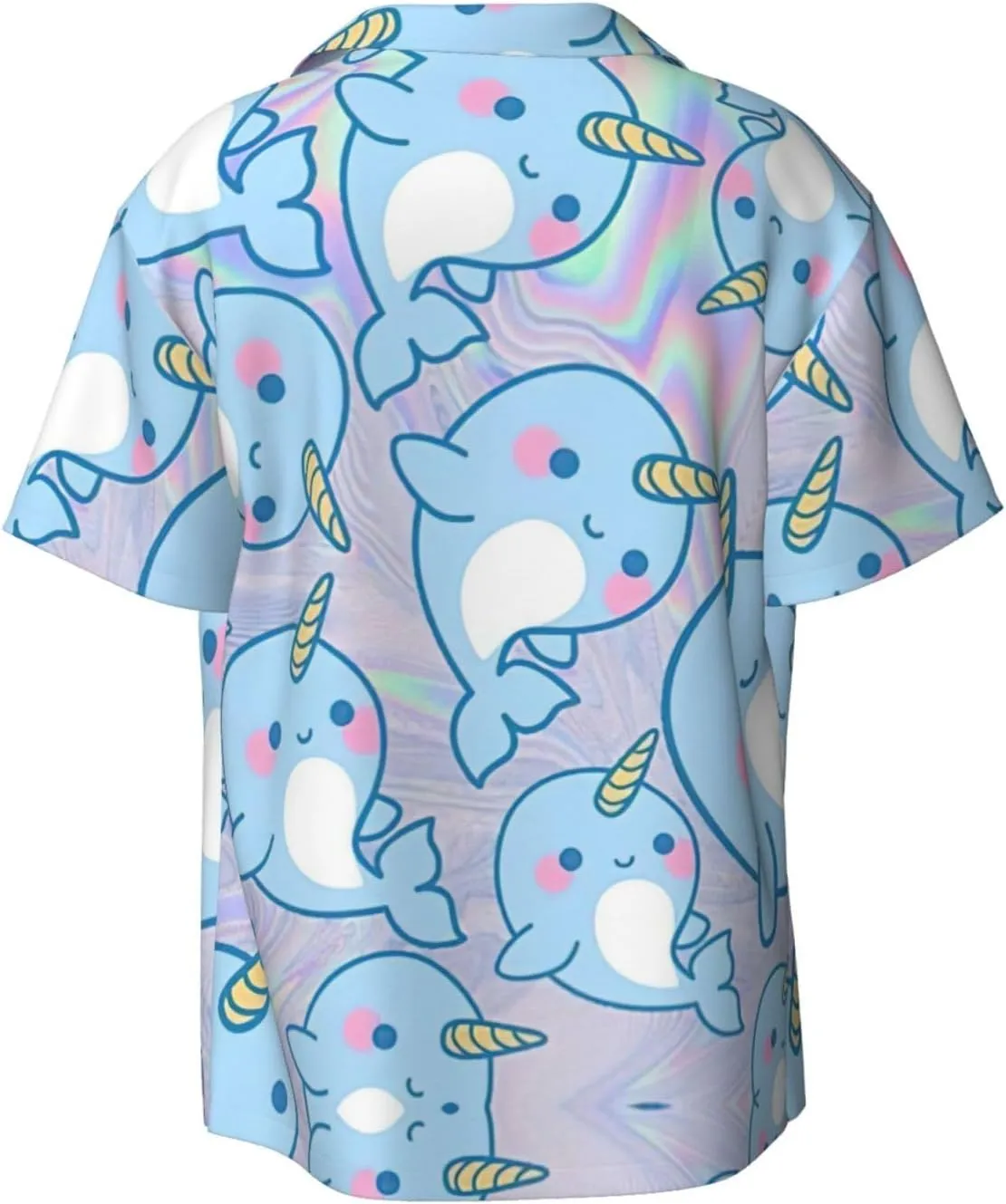 Cute Fish Printing Men's Fashion Summer Short Sleeve Button Shirt with Pocket,S-4xl Cuban Shirt Hawaiian Shirt