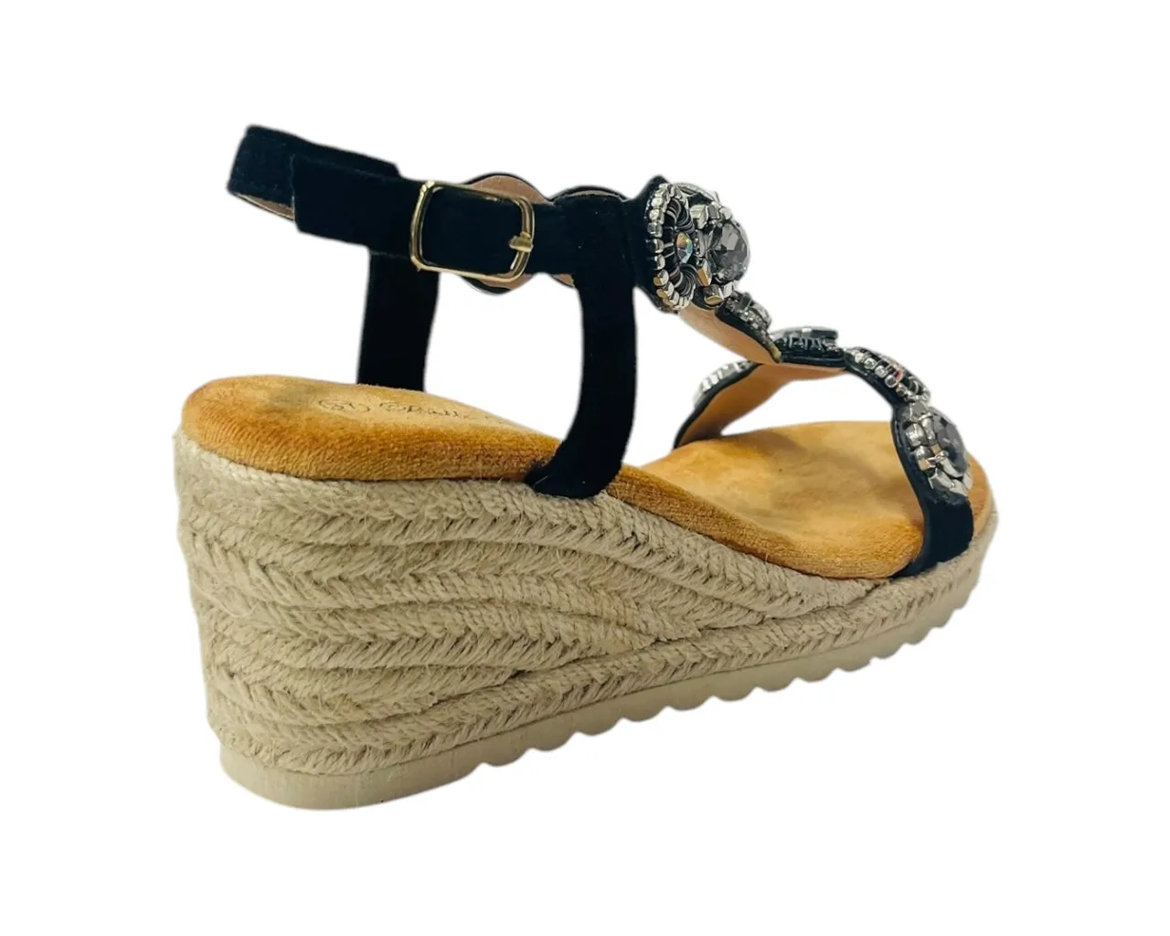 Diamante Espadrilles Wedge Sandals
