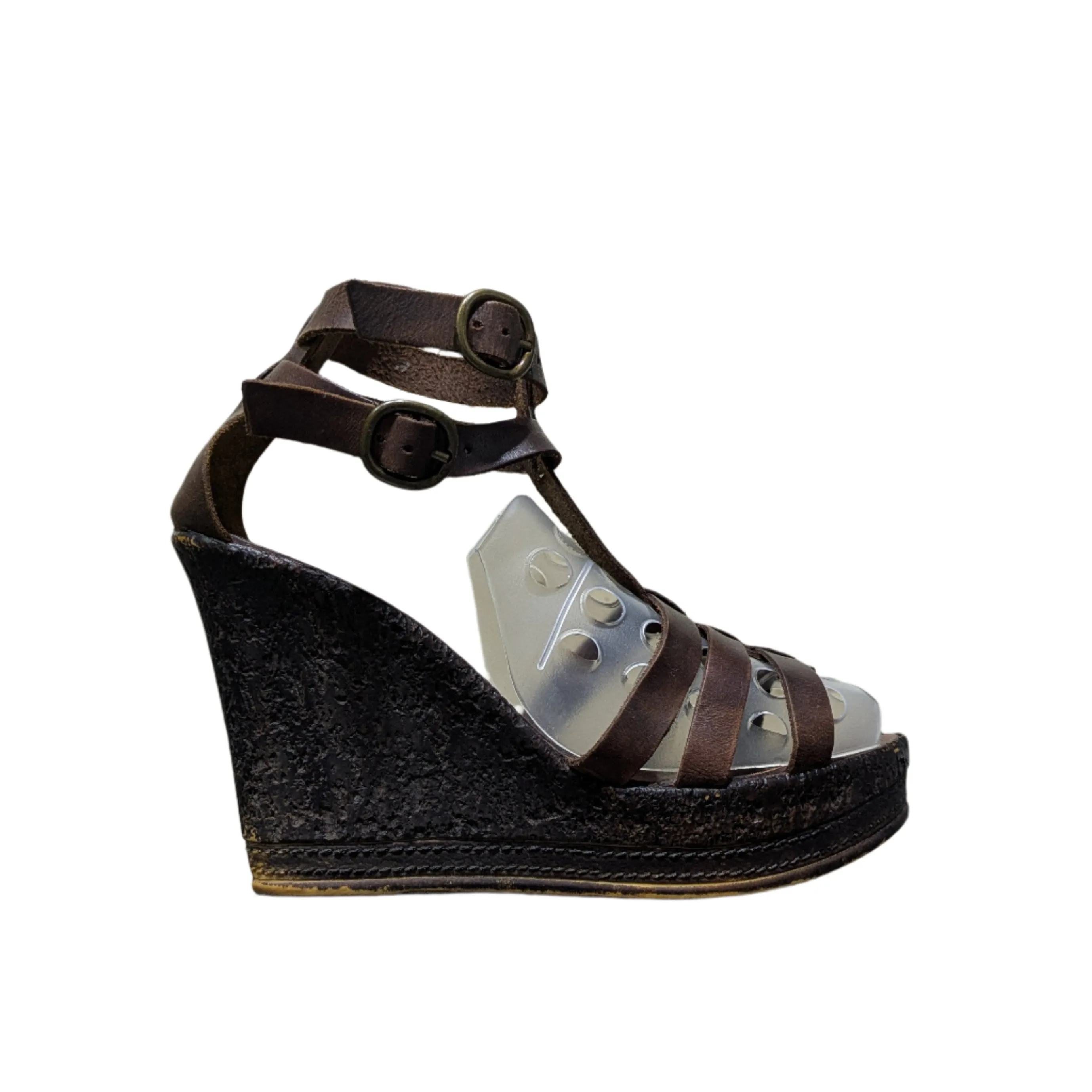 Dunnes Tribute Espadrilles Wedge – UK 6 / EU 39 / US 8 – Brown Leather