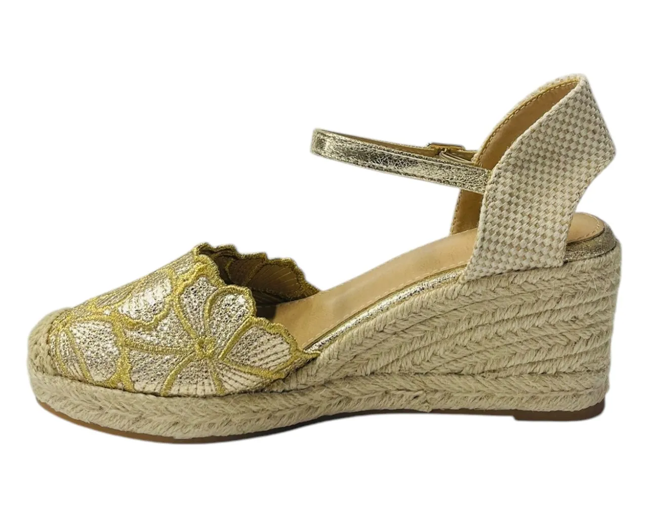 Embroidered Wedge Espadrilles Sandals