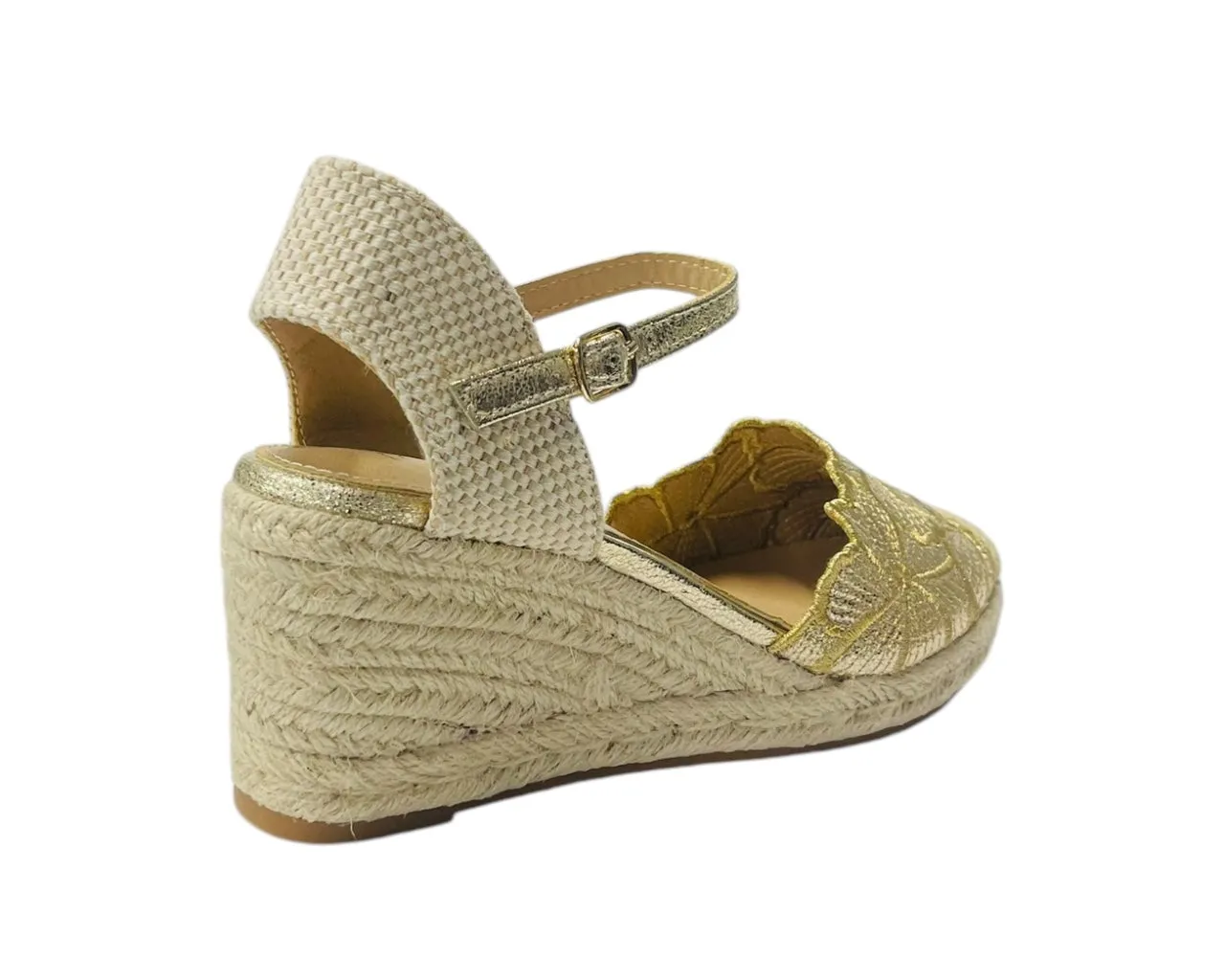 Embroidered Wedge Espadrilles Sandals