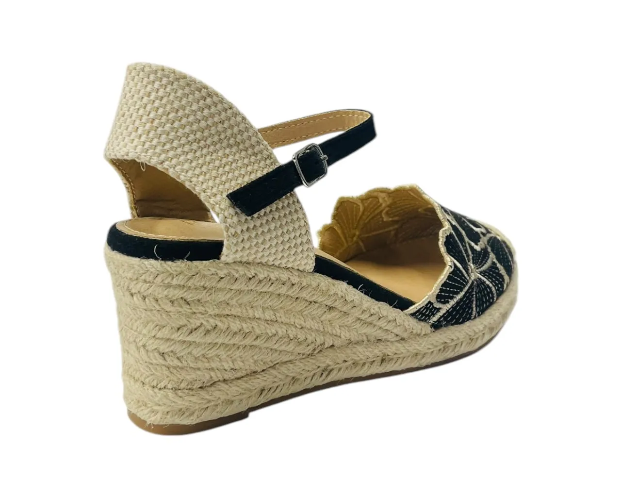 Embroidered Wedge Espadrilles Sandals