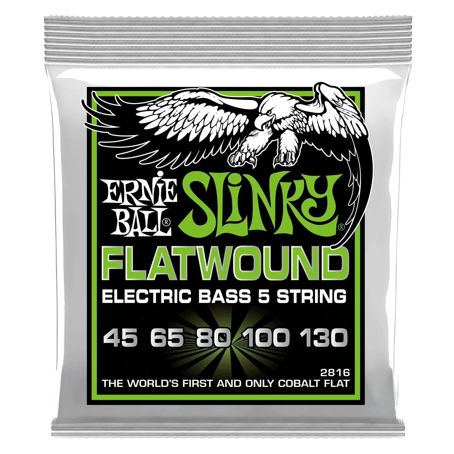Ernie Ball 2816 5-string Regular Slinky Flatwound Electric Bass Strings (45-130)